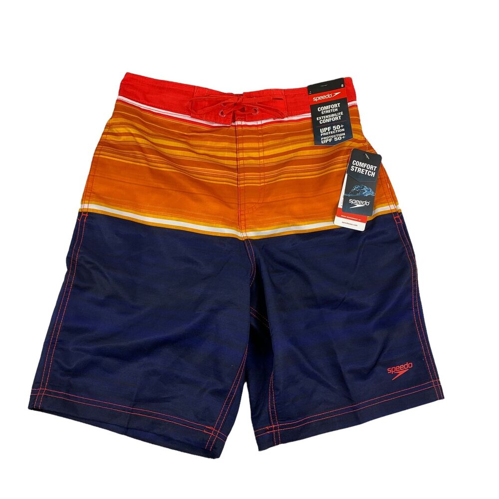 Speedo Mens Barrier Beach Bondi Stretch 20" Board Shorts Swim Trunks Orange S - Picture 1 of 4
